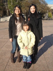 Yuting (Right) Has Received Christ As Her Savior! Weiwen (Left) Has Not Received Jesus Yet, But She and I Are in Contact Regularly. Both Have Been in the Country Less Than a Year, and Never Heard About Jesus Back in China. They're Having Their Photo Taken with My Daughter, Gabriella. They Call Gabriella Their 'Mei Mei,' Which Means 'Little Sister' in Chinese!
