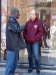 This is Tim, who I mentioned in my blog post. He spoke with a number of us, including me. Here's a photo of him talking with Rebecca.