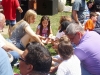 Another show of children being walked through a gospel booklet after the message.