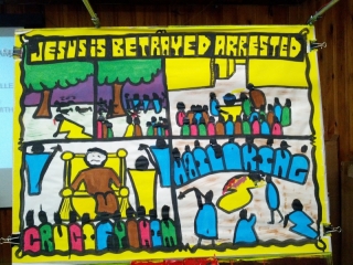 MORNING MESSAGE 2 - AFTER: This message teaches that after the Passover meal, Jesus prayed with such anguish that he sweat blood. Three disciples slept instead of prayed. Jesus was betrayed by a friend. His disciples fled. He was taken away, beaten, spit on. Pilate found nothing wrong with Him, but fell to the demands of the crowd to crucify Jesus. Jesus was beaten and mocked prior to His execution. A somber message prior to Jesus' triumph.