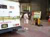 Right in the middle of Eric\'s message, this armored car parked in the middle of the street right in front of Eric, and that made him stop, and the crowd who was listening all went away.