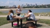 A perk for evangelizing in the city - it\'s not too hard to find a pretty place to eat lunch.