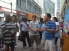 Me preaching \'The Titanic\' message in Downtown Boston. As you can see, people do stop to listen. In fact, I had a wonderful conversation with Wanda afterwards, who you can see second from the left.